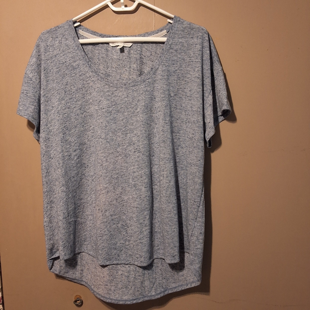 Victoria's Secret Heathered Blue Short Sleeve Tee- Size XL